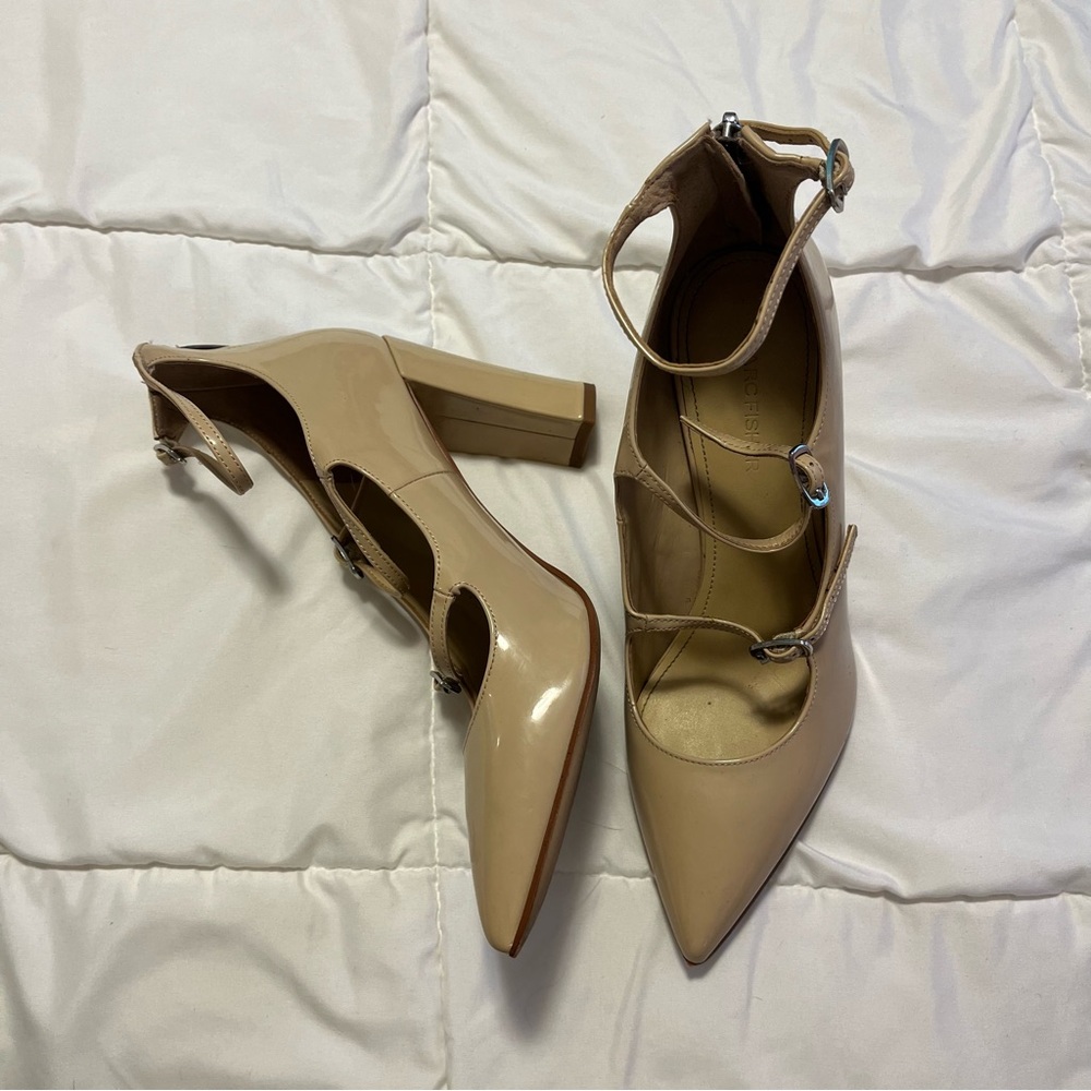 MARC FISHER nude strappy heels